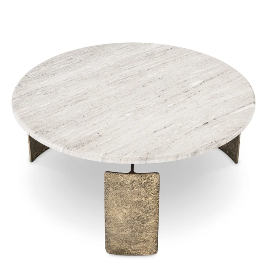 Bodega soffbord antik mässing/beige marmor 100 cm Bodega soffbord antik mässing/beige marmor 100 cm