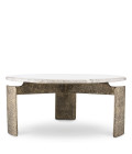 Bodega coffee table antique brass/beige marble 100 cm