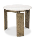 Bodega side table antique brass/beige marble 60 cm