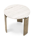 Bodega side table antique brass/beige marble 60 cm