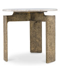 Bodega side table antique brass/beige marble 60 cm