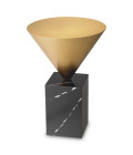 Nota side table brushed brass/black marble 42 cm