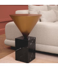 Nota side table brushed brass/black marble 42 cm