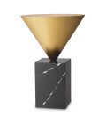 Nota side table brushed brass/black marble 42 cm