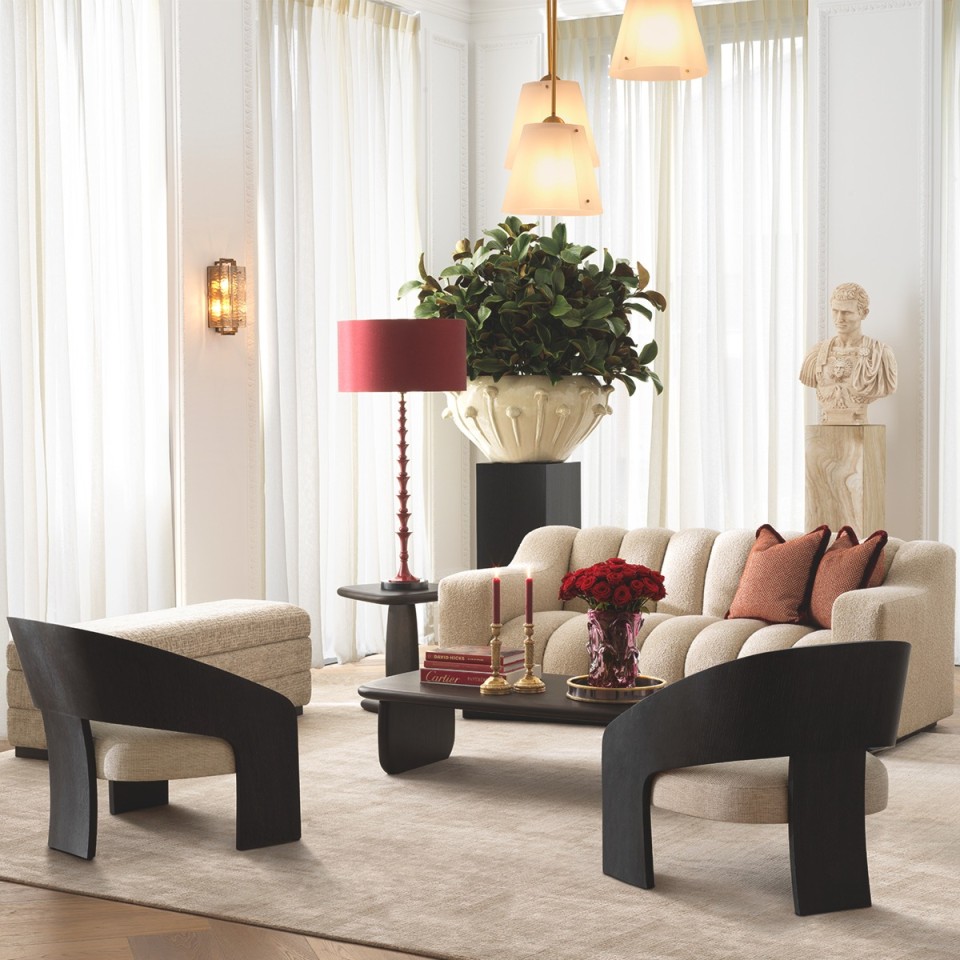 Arabella bordslampa röd/svart 112,5 cm