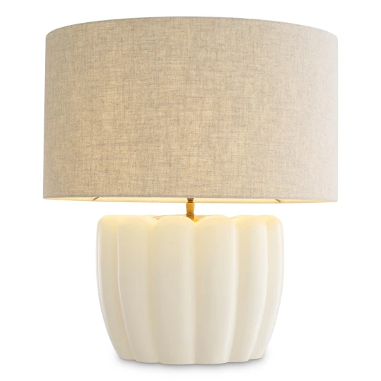 Barocco bordslampa offwhite/linne 59,5 cm