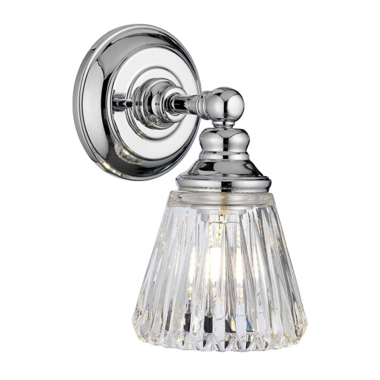 Keynes 1 Vägglampa Polerad Krom/Glas 25cm IP44 Keynes 1 Vägglampa Polerad Krom/Glas 25cm IP44