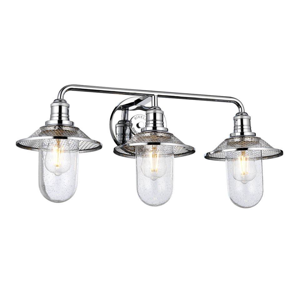 Rigby 3 Wall Lamp Polished Chrome/Glass 30.4cm IP44 Elstead Lighting Rigby 3 Wall Lamp Polished Chrome/Glass 30.4cm IP44