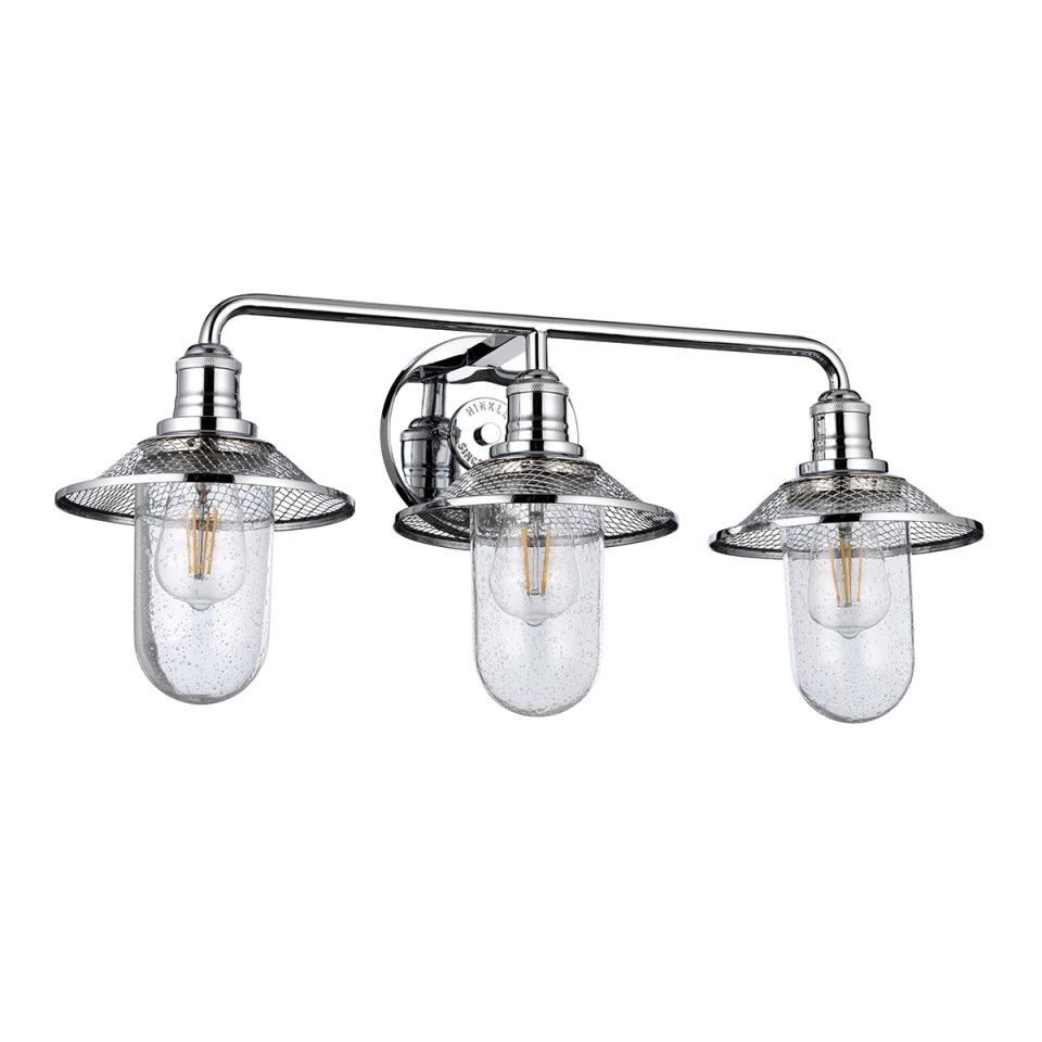 Rigby 3 Wall Lamp Polished Chrome/Glass 30.4cm IP44 Elstead Lighting Rigby 3 Wall Lamp Polished Chrome/Glass 30.4cm IP44