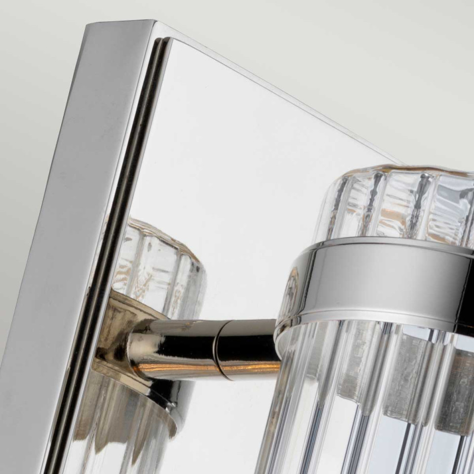 Wellington 1 Wall Lamp Polished Chrome/Glass 40cm IP44 Elstead Lighting Wellington 1 Wall Lamp Polished Chrome/Glass 40cm IP44