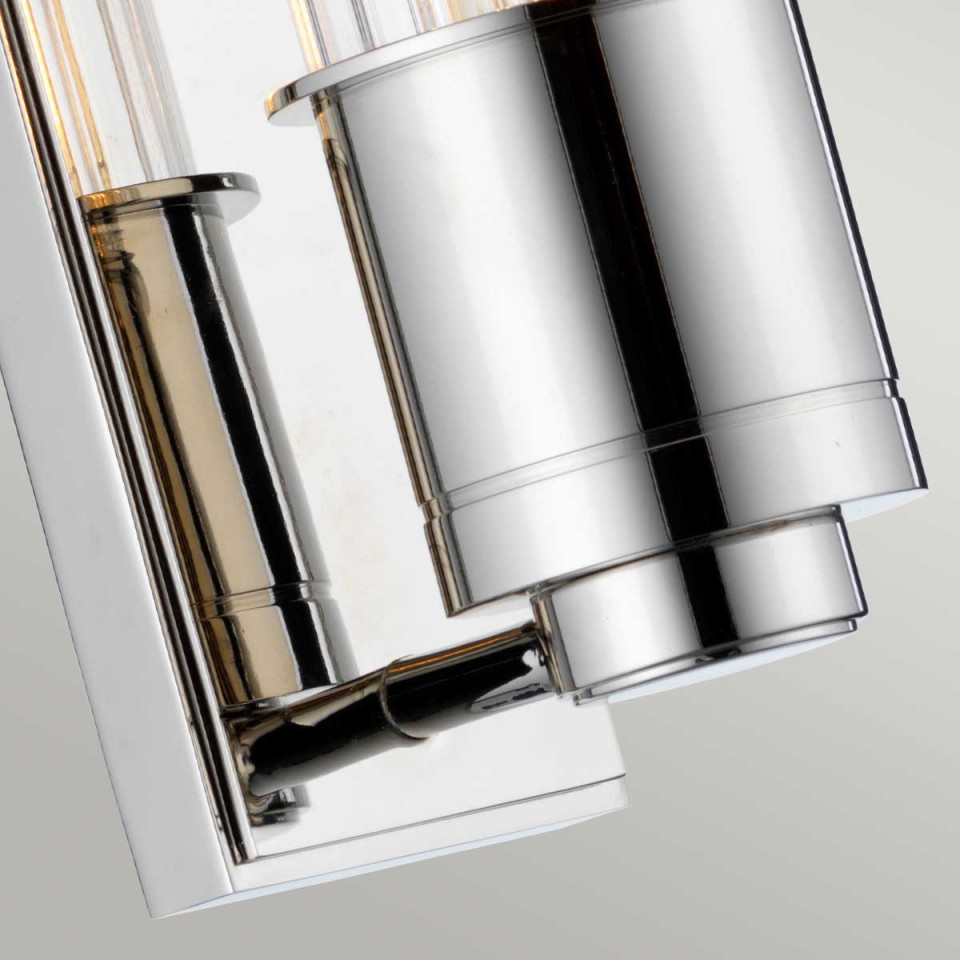 Wellington 1 Wall Lamp Polished Chrome/Glass 40cm IP44 Elstead Lighting Wellington 1 Wall Lamp Polished Chrome/Glass 40cm IP44