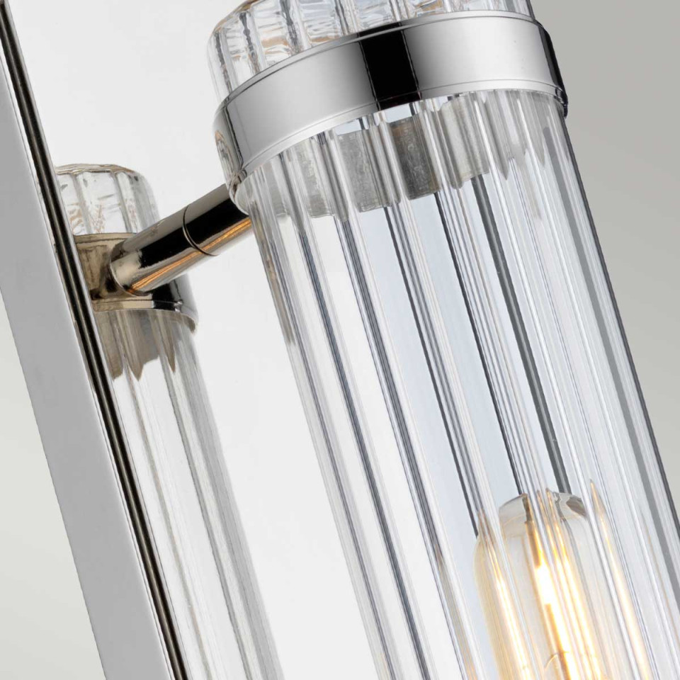 Wellington 1 Wall Lamp Polished Chrome/Glass 40cm IP44 Elstead Lighting Wellington 1 Wall Lamp Polished Chrome/Glass 40cm IP44
