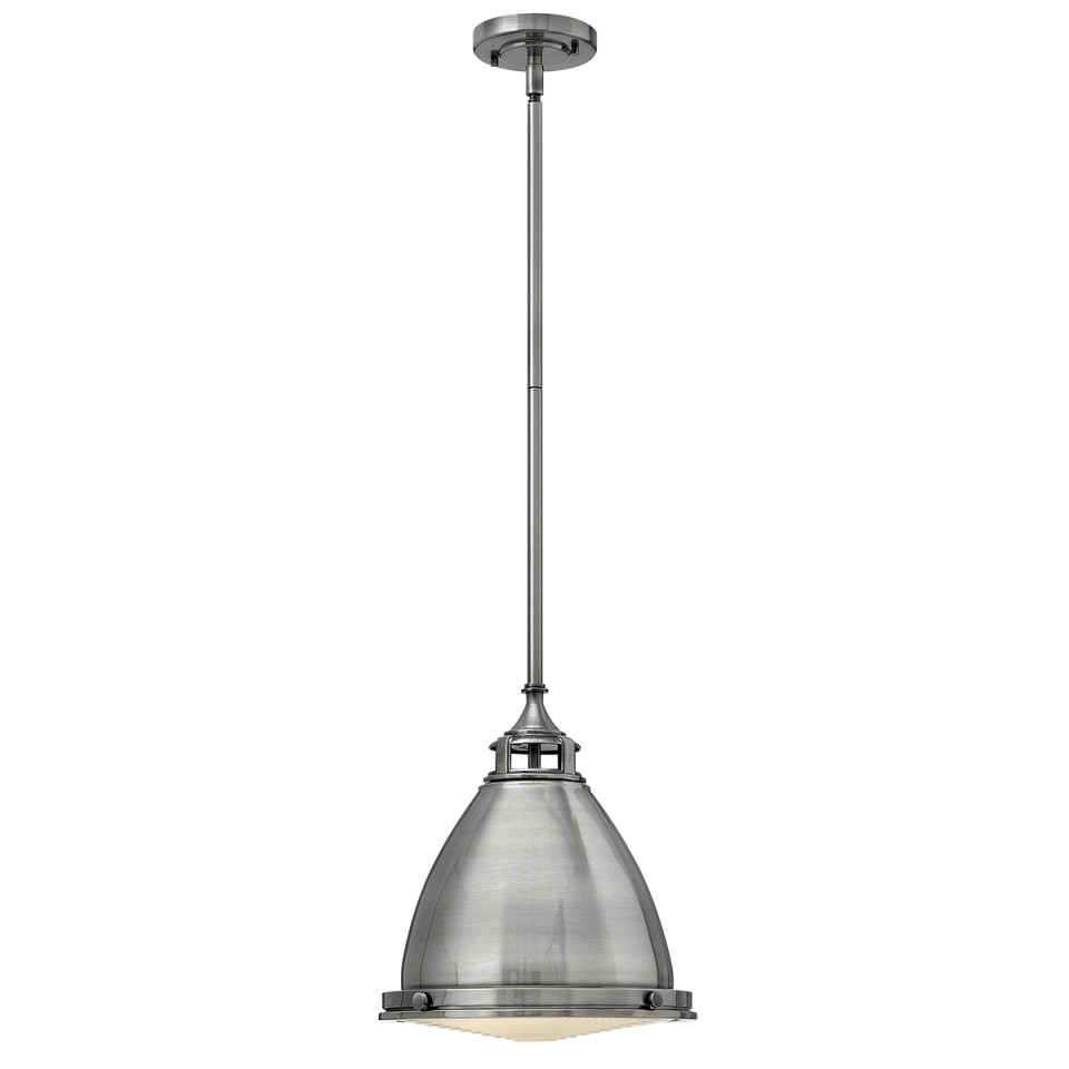 Amelia 1 Light Medium Pendant Polished Antique Nickel 32cm