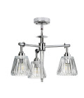 Agatha 3-ljus Taklampa Polerad Krom 47cm