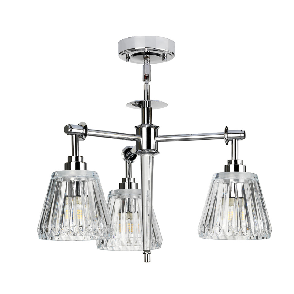 Agatha 3-ljus Taklampa Polerad Krom 47cm