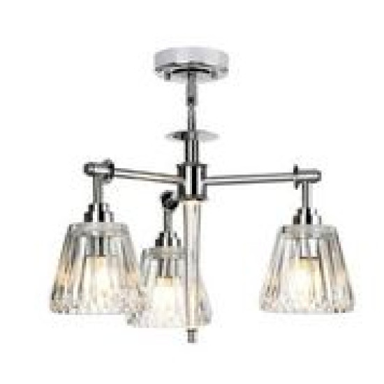 Agatha 3 Light Pendant Polished Chrome 47cm Agatha 3 Light Pendant Polished Chrome 47cm