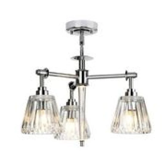 Agatha 3-ljus Taklampa Polerad Krom 47cm