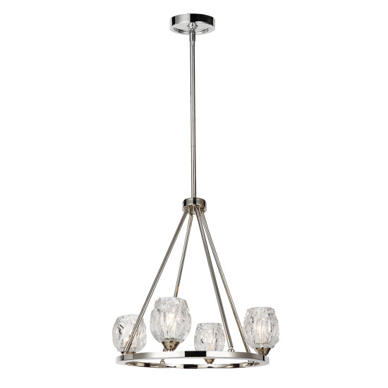 Rubin Taklampa 4 Ljus Silver/Glas 54 cm Rubin Taklampa 4 Ljus Silver/Glas 54 cm