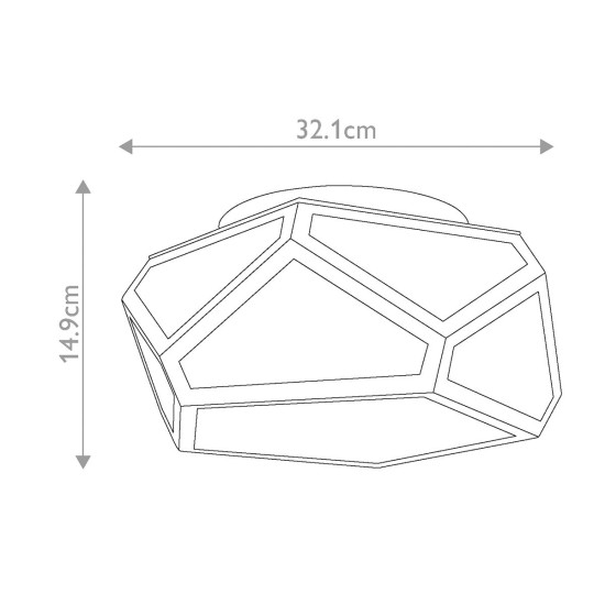 Diamond 2 plafond polerad nickel 32.1cm