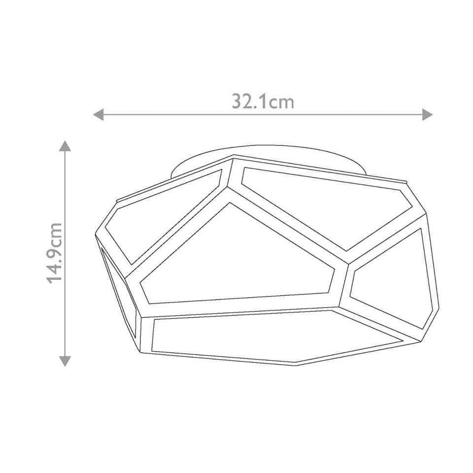 Diamond 2 light plafond polished nickel 32.1cm Feiss Diamond 2 light plafond polished nickel 32.1cm