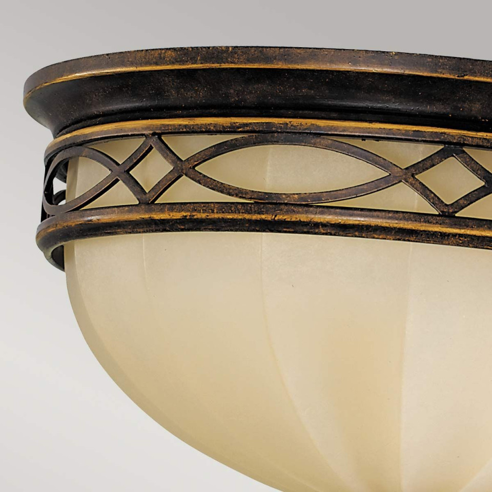 Drawing Room 3 light plafond walnut 35.6cm Feiss Drawing Room 3 light plafond walnut 35.6cm
