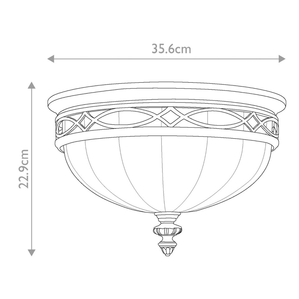 Drawing Room 3 light plafond walnut 35.6cm Feiss Drawing Room 3 light plafond walnut 35.6cm