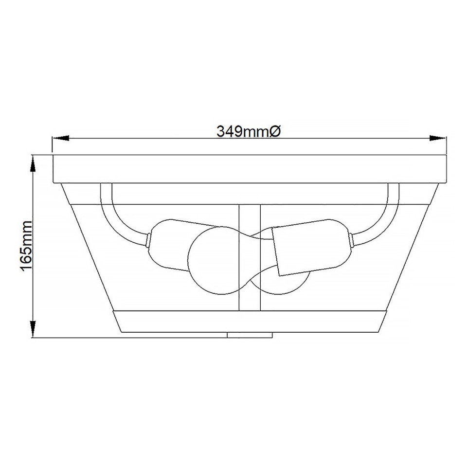 Harrow 2 light plafond polished nickel 34.9cm