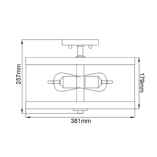 Harrow 2 light semi-flush plafond polished nickel 38.1cm Harrow 2 light semi-flush plafond polished nickel 38.1cm