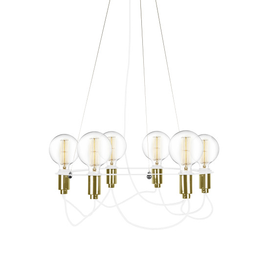 Cables Chandelier Brass/White 60cm