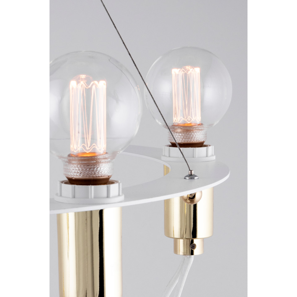 Cables Chandelier Brass/White 60cm