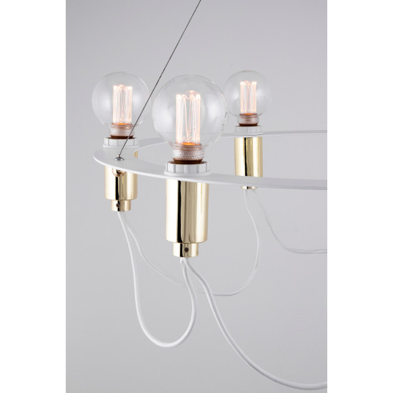Cables Chandelier Brass/White 60cm