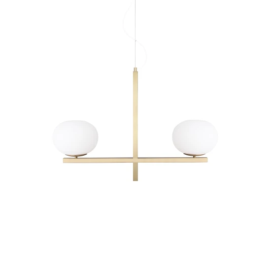 Gemini Chandelier Brass/White 87cm