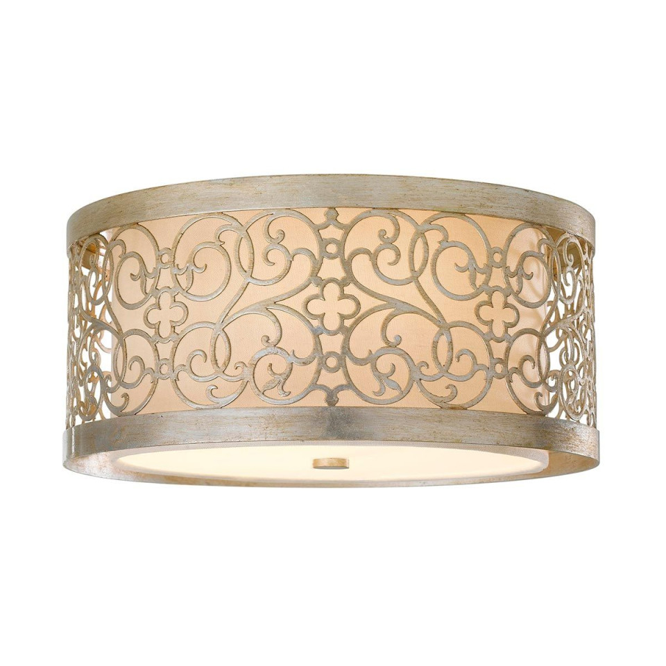 Arabesque 2 light plafond silver 37.5cm Elstead Lighting Arabesque 2 light plafond silver 37.5cm