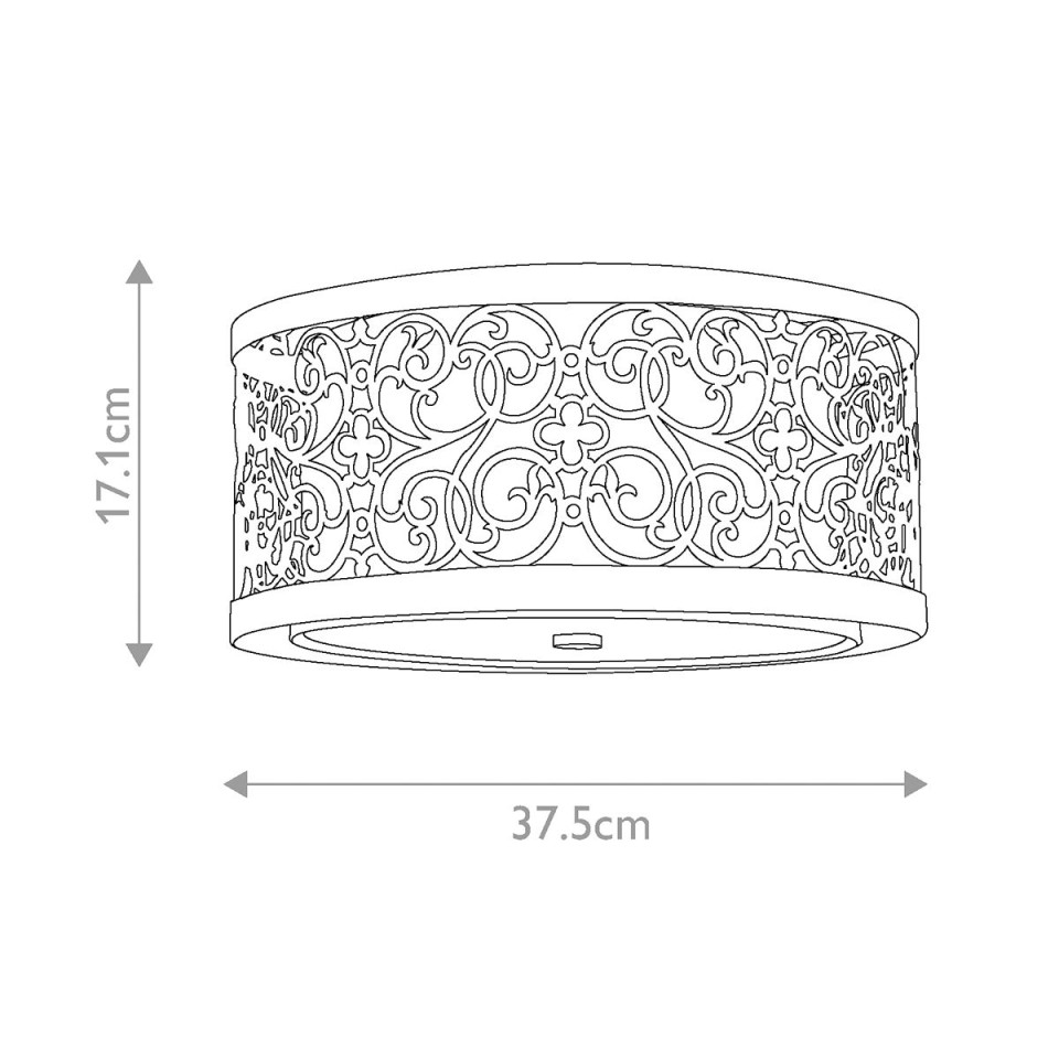 Arabesque 2 light plafond silver 37.5cm Elstead Lighting Arabesque 2 light plafond silver 37.5cm