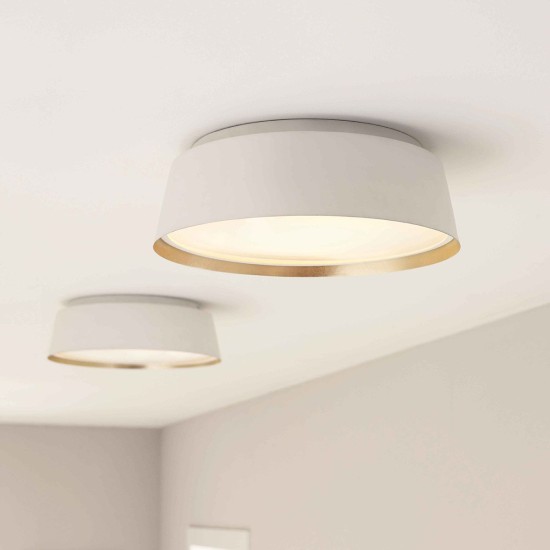 Asher 3 plafond matt vit/guld 36.8cm