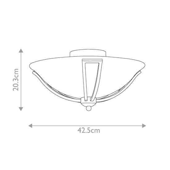 Bolla 2 light plafond brushed nickel 42.5cm Bolla 2 light plafond brushed nickel 42.5cm