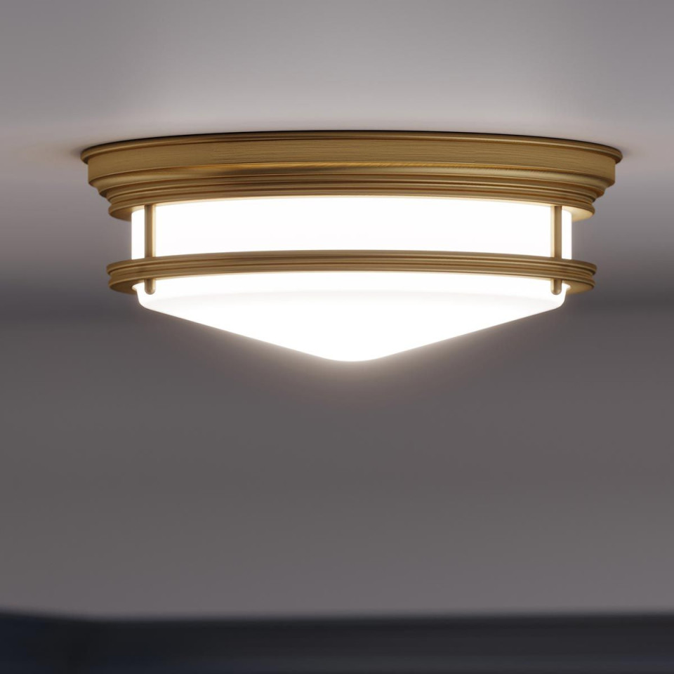 Hadley 3 light plafond IP44 brushed bronze 35.6cm Quoizel Hadley 3 light plafond IP44 brushed bronze 35.6cm