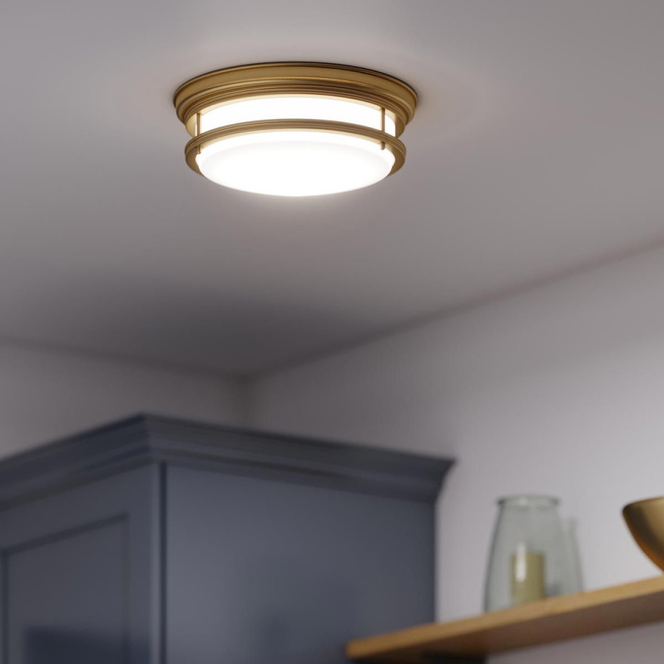 Hadley 3 light plafond IP44 brushed bronze 35.6cm Quoizel Hadley 3 light plafond IP44 brushed bronze 35.6cm