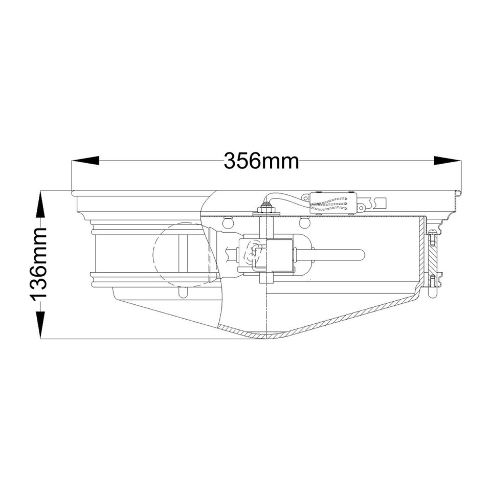 Hadley 3 light plafond IP44 brushed bronze 35.6cm Quoizel Hadley 3 light plafond IP44 brushed bronze 35.6cm