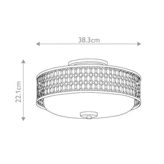 Jules 3 plafond borstad nickel 38.3cm Jules 3 plafond borstad nickel 38.3cm