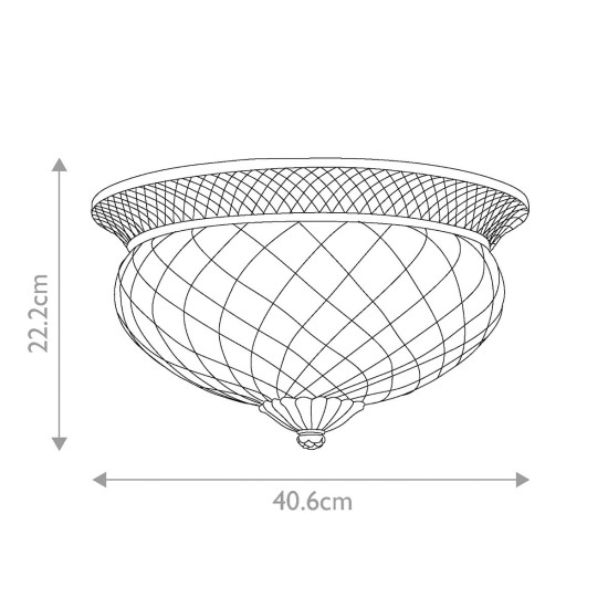Plantation 3 stor plafond nickel 40.6cm