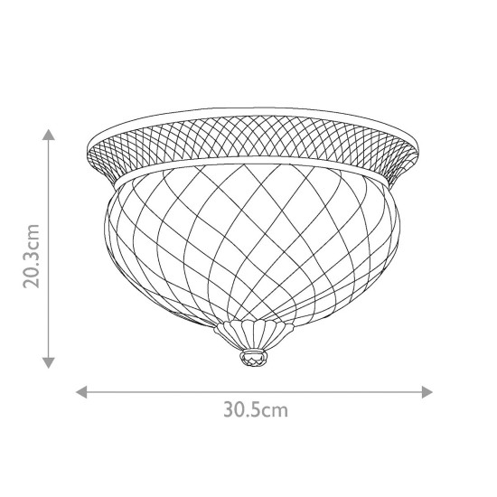 Plantation 2 liten plafond nickel 30.5cm