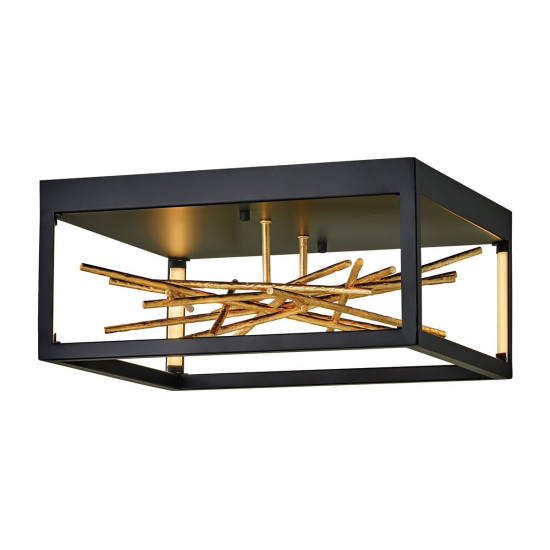 Styx LED plafond black/gold 46cm Styx LED plafond black/gold 46cm