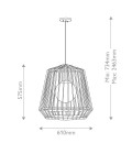 Arlen 1-lt large outdoor ceiling light rattan/black 61 cm IP44