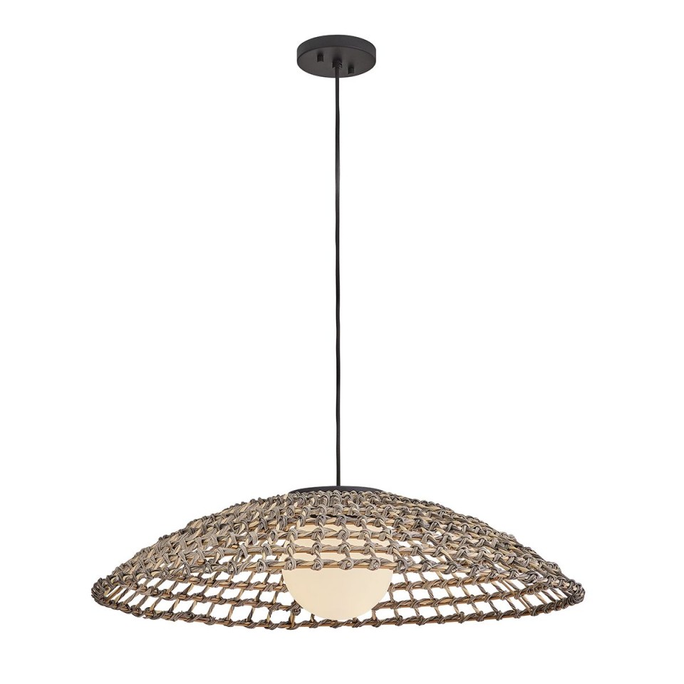 Arlen 1-lt x-large outdoor ceiling light rattan/black 76.2 cm IP44