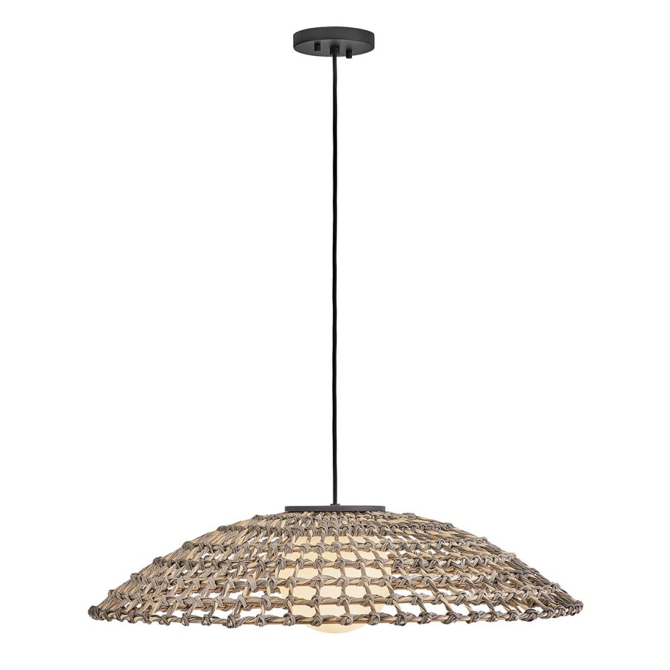 Arlen 1-lt x-large outdoor ceiling light rattan/black 76.2 cm IP44