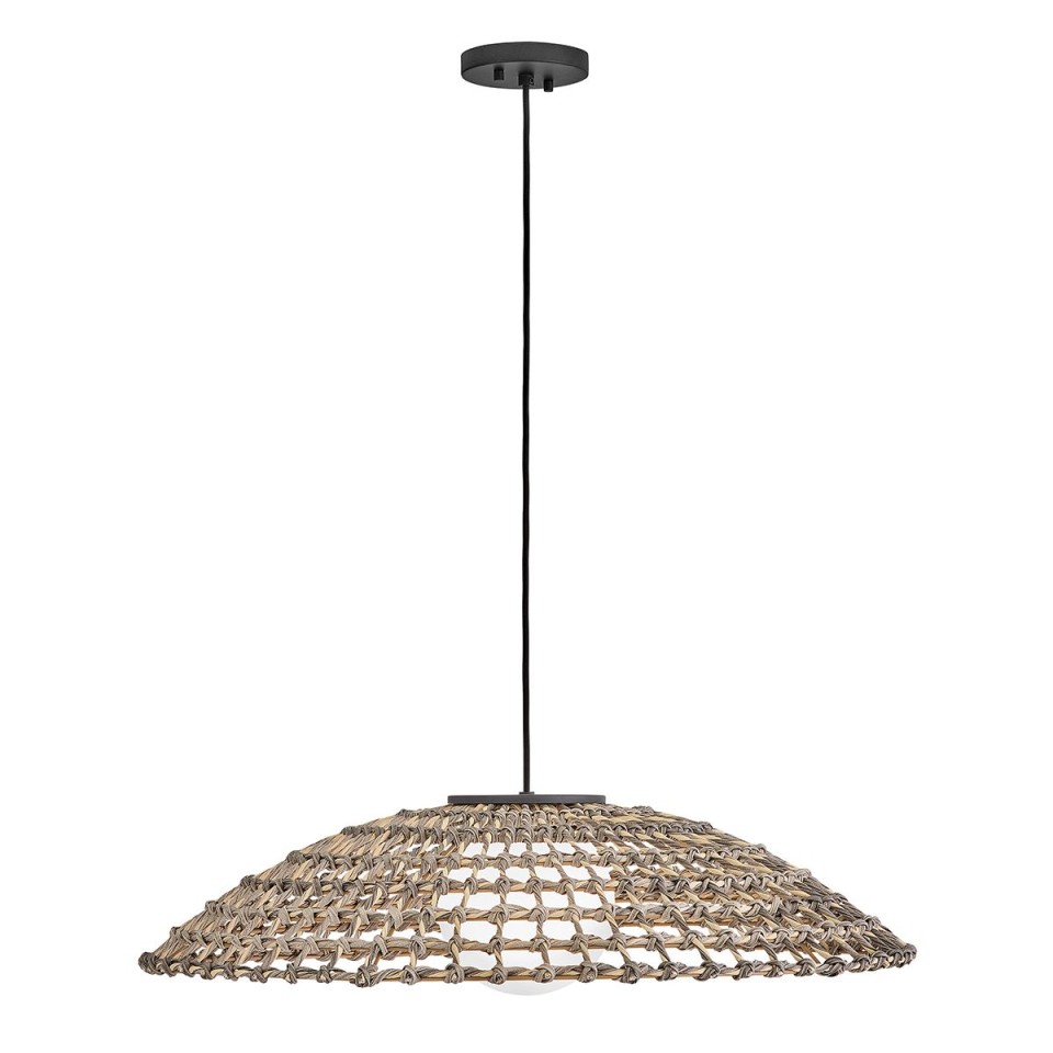 Arlen 1-lt x-large outdoor ceiling light rattan/black 76.2 cm IP44