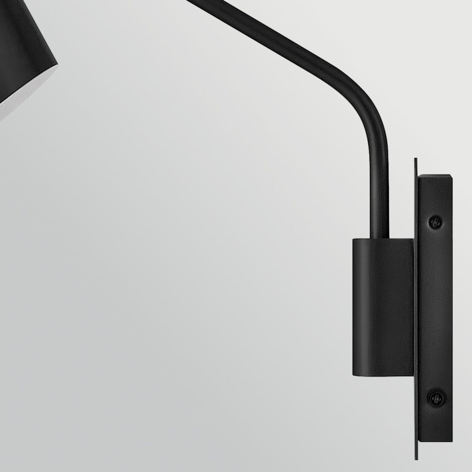Bray 1-lt wall light black 42.5 cm