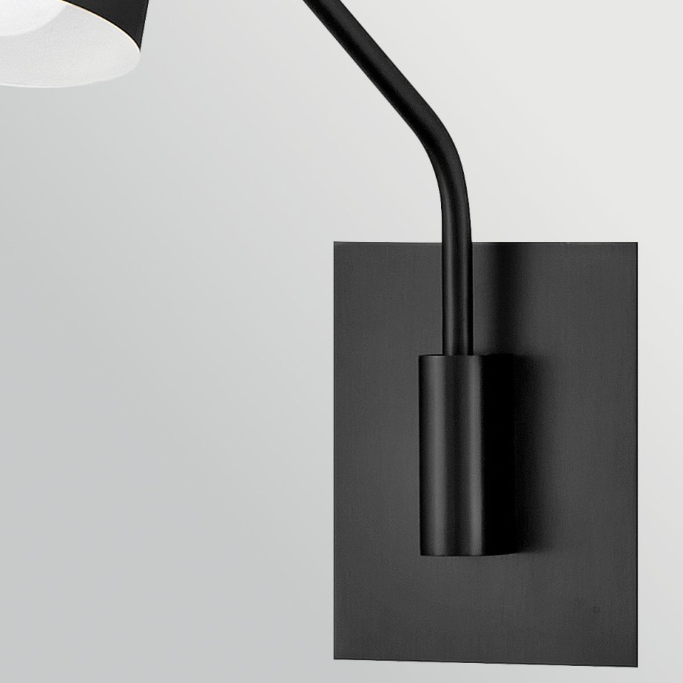 Bray 1-lt wall light black 42.5 cm
