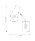 Bray 1-lt wall light black 42.5 cm